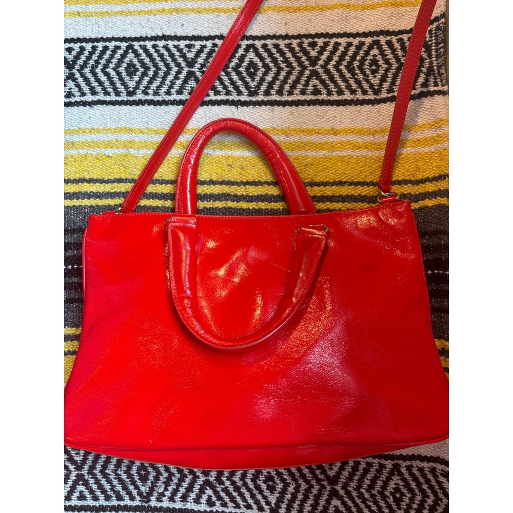 Kate Spade New York Red Patent Leather Satchel‎ Crossbody Bag Glossy Red
